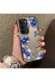 Realme C75 4g Compatible Elegant Flower Case, Blue Flower Golden Branch Creative Flat Print