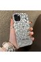 iPhone 13 Pro Max Compatible Gray Leopard Pattern Phone Case, Star English Art Print