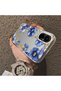 Realme C67 4g Compatible Elegant Flower Case, Blue Flower Golden Branch Creative Flat Printing - 2