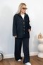 Black Knitwear Detailed Top and Bottom Set - 2