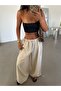 Trousers with Waist and Cuff Ties - Stone - 4