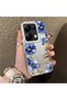 Redmi Note 13 Pro 4g Compatible Elegant Flower Case, Blue Flower Golden Branch Creative Flat Print