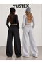 2-Piece Winter (Black and Grey) Sweatpants Set with Cotton Inside, Oversize Fit - 3