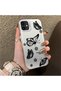 iPhone 12 Mini Compatible Plain Feel Case, Line Butterfly Daisy English Slogan Pattern