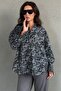 Black Plaid Pattern Oversize Women's Shirt Mg2900 - 2