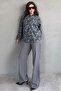 Black Plaid Pattern Oversize Women's Shirt Mg2900 - 3