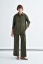Basic Shirt Pants Set Khaki