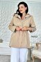 High Collar Waist Gathered Trench Coat 7K053 - 3