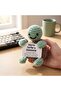 Positive Crochet Turtle with Encouragement Card, Handmade Funny Gift - 2