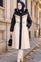 Plush Lined Color-Decorated Coat Lacviert Hm2963 - 2