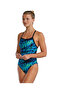 Women’S Training Swimwear Seismo Durafast Lite Diamondfit Blue Green - 3