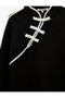 Embellished Buttoned Mandarin Collar Sweatshirt with Raised Comfortable Fit and Frog Closure - 7