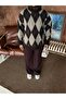 Women's Baklava Pattern Oversize Soft Sweater - 5