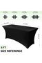 6ft Stretch Spandex Table Cover for Standard Folding Tables - Universal Rectangular Fitted Ta - 4