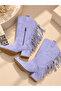 Arizona Lila Suede Tasseled 5 cm Heel Dallas Boots Bottie - 5