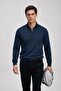 Men's Striped Regular Marine Half-Zip Sweatshirt - 3