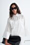 Women's Embroidered Pocket Shirt White - 2