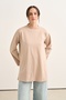 Women's Basic Long Sleeve Sweat Stone - 3