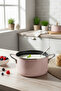 Enamel 23 cm Pro Frying and Yogurt Pot Pink - 2