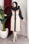 Plush Lined Colorful Garnished Coat Black Hm2963 - 5