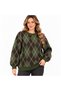 Women's Diamond Patterned Crew Neck Knitwear Sweater - 3
