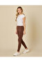 Women Brown Plain Leggings - 5