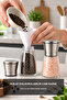 13 cm Glass Body Salt and Pepper Grinder Set of 2 Manual Grinder with Chrome Color Lid - 7