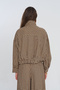 Women's Gingham High Collar Draped Jacket - 5