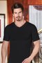 Men's Black 6-Piece Lycra Short Sleeve V-Neck Undershirt MBR10276 - 2