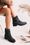 Nova Model Genuine Leather Anthracite Suede Buckle Fastened with Elastic on the Side Thick Heel Daily Women's Boots - 4