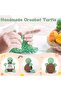 Positive Crochet Turtle with Encouragement Card, Handmade Funny Gift - 3