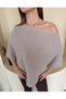 Stylishly Looked Patterned Knitwear Poncho - 4
