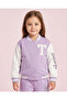 Girls Lilac Graphic Bomber Jogger Set - 2