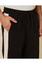 Men Black Cut And Sew Corduroy Track Pants - 4