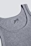 Men's 100% cotton ribbed tank top - grey melange - 2