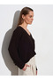 V-Neck Draped Mercerized Sweater - 3