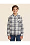 Boys Grey Checked Flannel Shirt