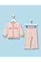 Infant Girls Pink Jacquard Jog Set