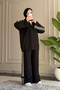 5296 - Stylish, Comfortable, Casual Modal Lace Trim Fabric Half Zipper Women's Set - 2