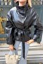Tie-Up Leather Jacket - 2