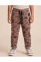 Boys Brown Printed Track Pants