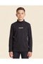 Senior Boys Black Plain High Neck Long Sleeve T-Shirt