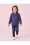 Girls Navy Zip Up Hooded Sweatshirt - 2
