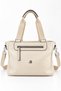 Women's Cream Large Volume Multi-Compartment Soft Leather Zippered Lined Adjustable Strap Shoulder and Crossbody Bag