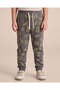 Boys Grey Printed Track Pants