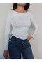 Kayık Yaka Side Tie Blouse - 3