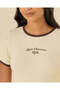 Women Yellow Contrast Rib T-Shirt - 4