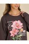 Senior Girls Brown Floral Graphic Sweatshirt - 4