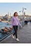 Kadın Mor Oversize Kapüşonlu Sweatshirt - 7