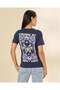 Women Navy Printed T-Shirt - 3